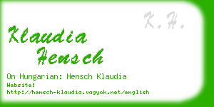 klaudia hensch business card